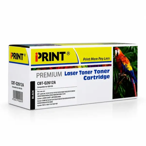 iPRINT Compatible HP 12A (Q2612A) Black Toner Cartridge