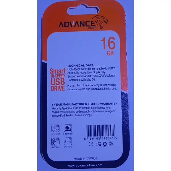 16 GB Advance Media Smart Hi-Speed USB Drive